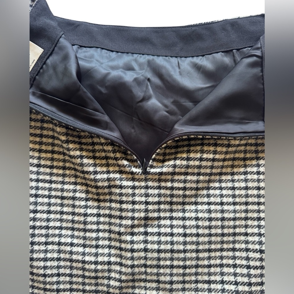 Aritzia Wilfred Dorine Front Wrap Wool Cashmere Blend Plaid Mini Skirt Size 6 - Picture 7 of 8